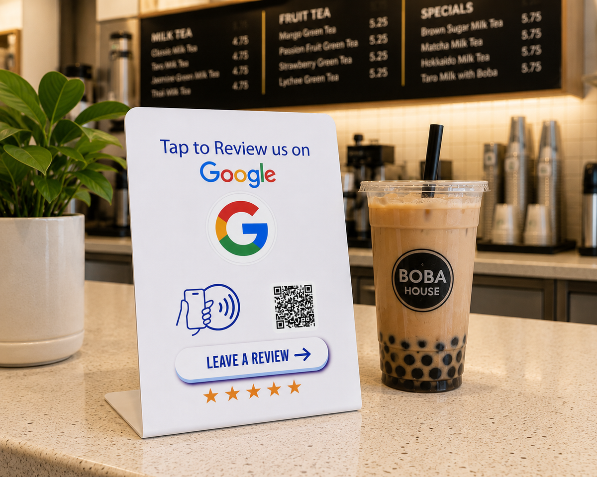 NFC Google Review QR Stand